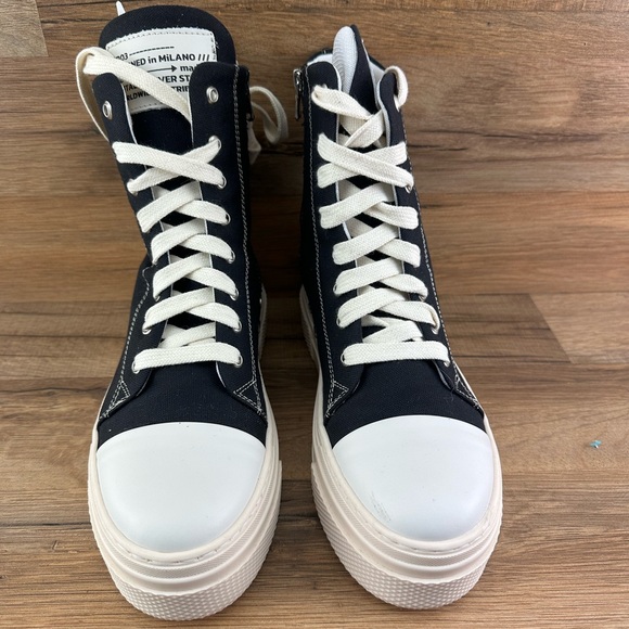 Cristianzerotre CRO3 Calipso 300 Canvas Black Chunky Platform Boots Unisex - Picture 8 of 8